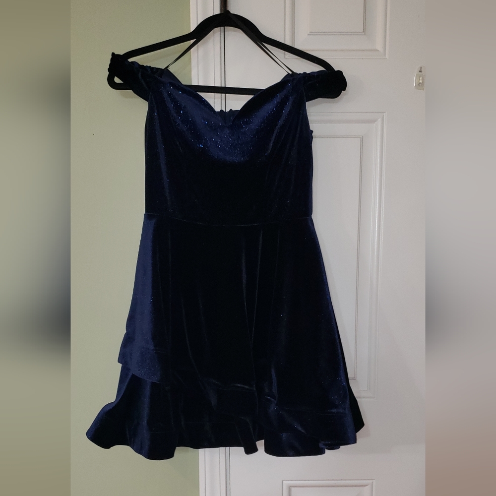 B. Darlin navy blue with sparkles  Size medium to large